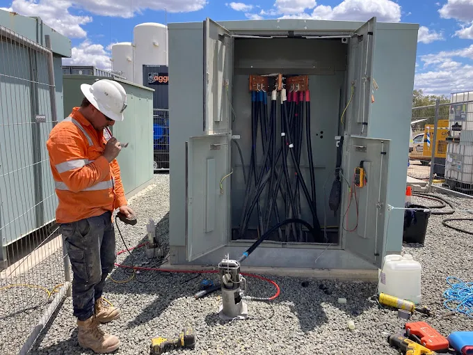 technicians with generator